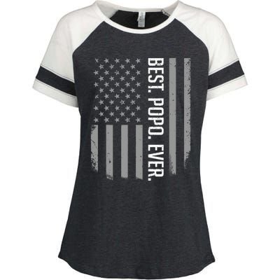 Best Popo Ever US American Flag Gifts For Father's Day Enza Ladies Jersey Colorblock Tee