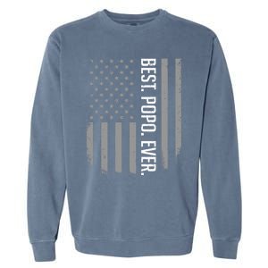 Best Popo Ever US American Flag Gifts For Father's Day Garment-Dyed Sweatshirt