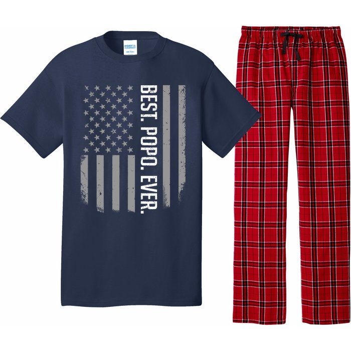 Best Popo Ever US American Flag Gifts For Father's Day Pajama Set