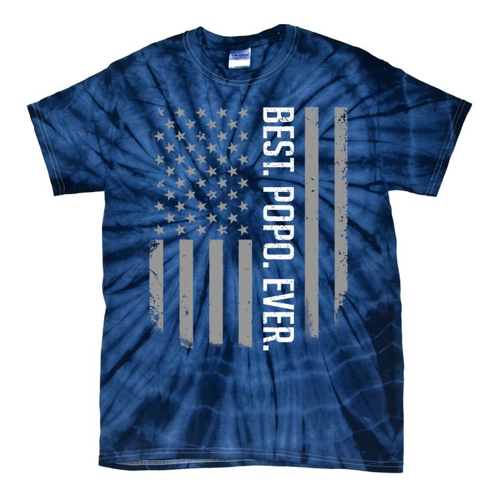 Best Popo Ever US American Flag Gifts For Father's Day Tie-Dye T-Shirt