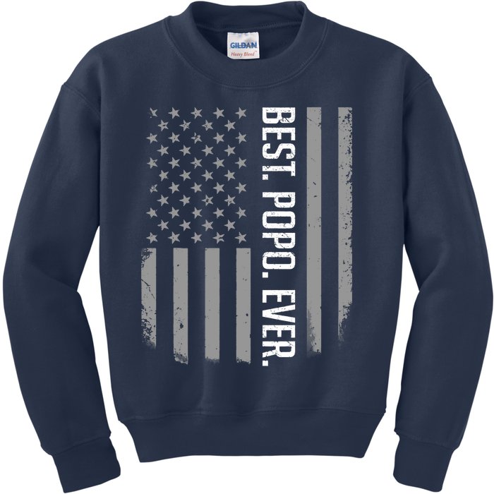 Best Popo Ever US American Flag Gifts For Father's Day Kids Sweatshirt