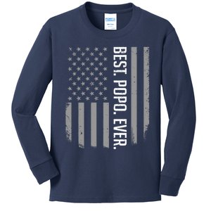 Best Popo Ever US American Flag Gifts For Father's Day Kids Long Sleeve Shirt