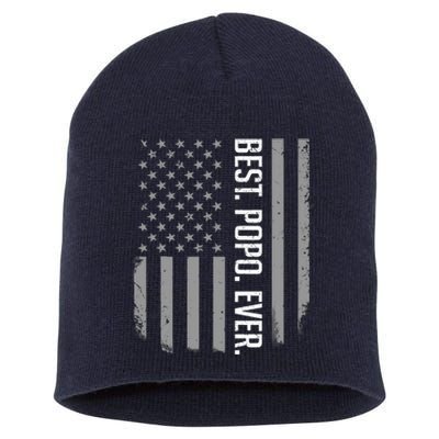 Best Popo Ever US American Flag Gifts For Father's Day Short Acrylic Beanie