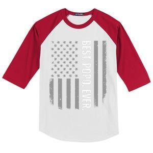 Best Popo Ever US American Flag Gifts For Father's Day Kids Colorblock Raglan Jersey