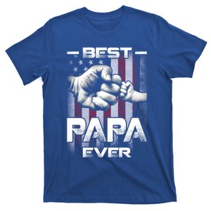 Best Papa Ever Fistcool Giftbump Usa Flag Fathers Day Gift T-Shirt