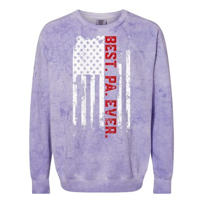 Best Pa Ever American Usa Flag Father’S Day Colorblast Crewneck Sweatshirt