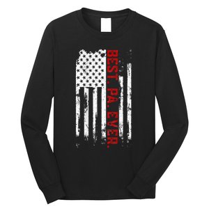 Best Pa Ever American Usa Flag Father’S Day Long Sleeve Shirt