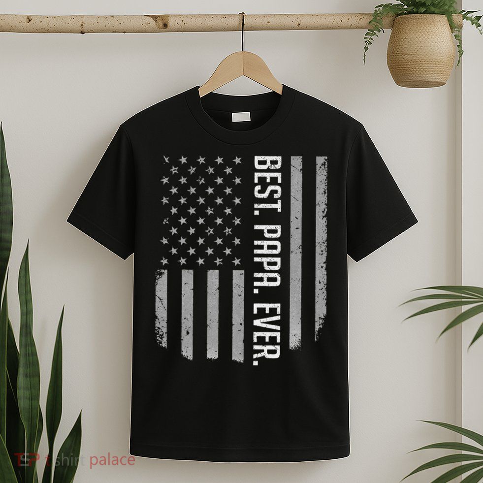 Best Papa Ever US American Flag T-Shirt