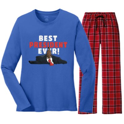 Best President Ever Women's Long Sleeve Flannel Pajama Set 