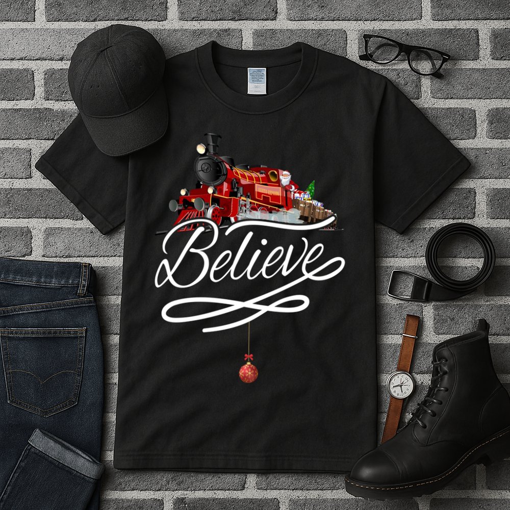 Believe Polar Express Christmas Holiday Train Tall T-Shirt