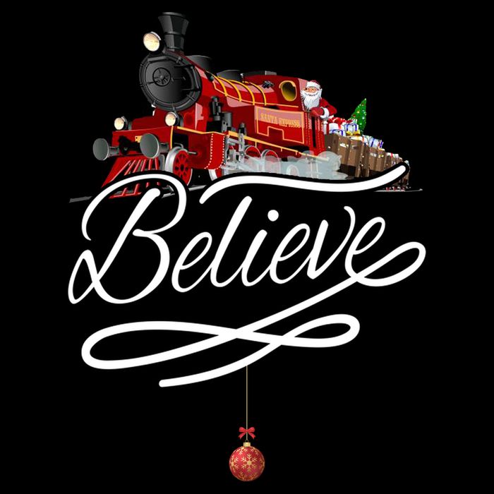 Believe Polar Express Christmas Holiday Train Drawstring Bag