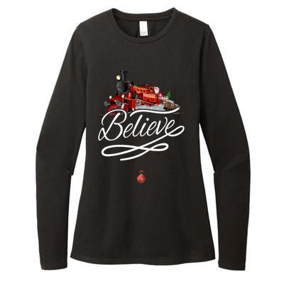 Believe Polar Express Christmas Holiday Train Womens CVC Long Sleeve Shirt