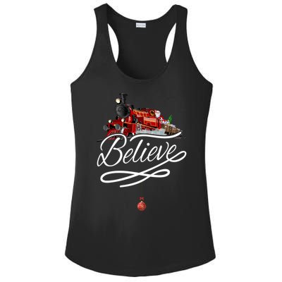 Believe Polar Express Christmas Holiday Train Ladies PosiCharge Competitor Racerback Tank