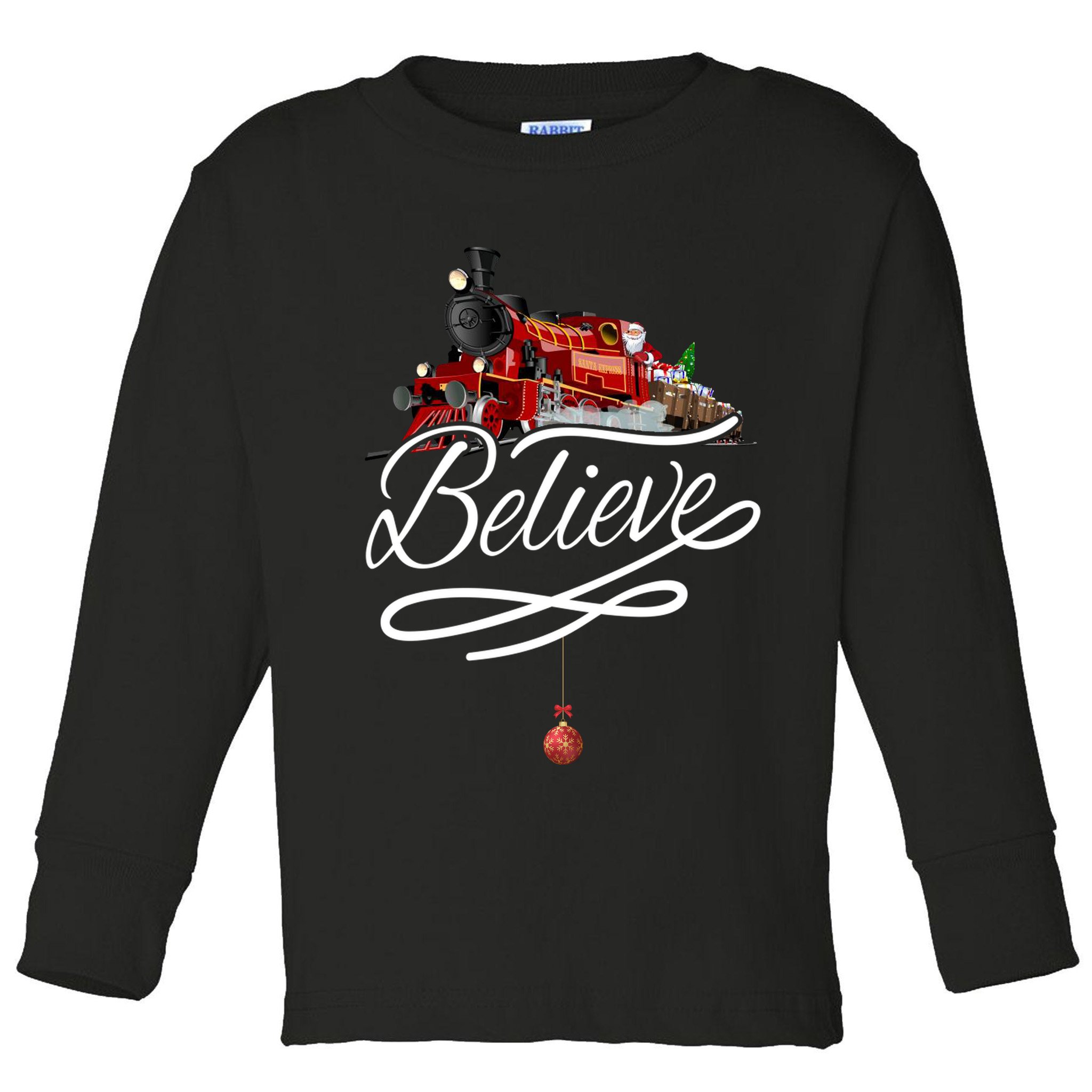Believe Polar Express Christmas Holiday Train Toddler Long Sleeve Shirt