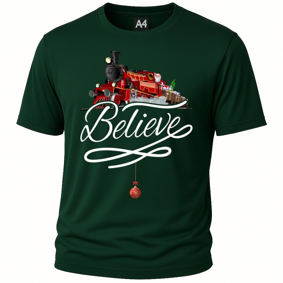 Believe Polar Express Christmas Holiday Train Cooling Performance Crew T-Shirt