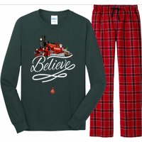 Believe Polar Express Christmas Holiday Train Long Sleeve Pajama Set