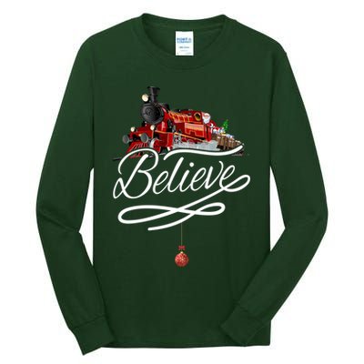 Believe Polar Express Christmas Holiday Train Tall Long Sleeve T-Shirt
