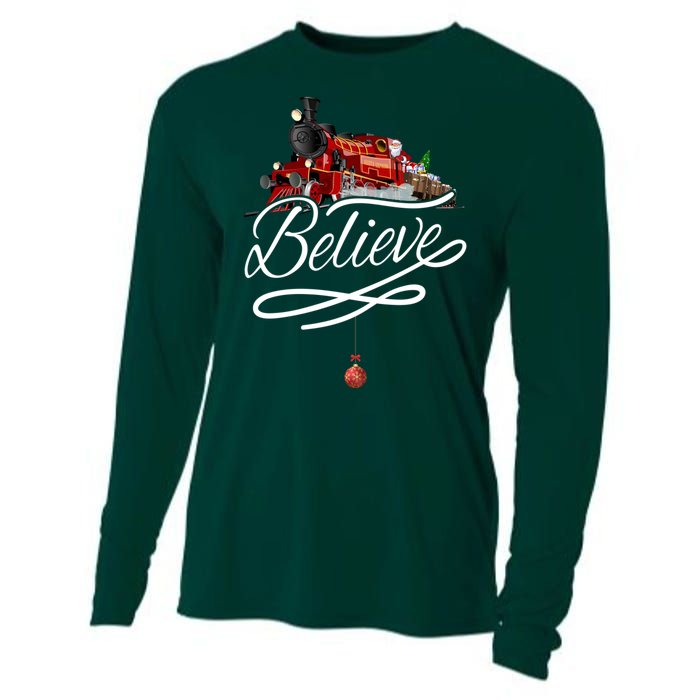 Believe Polar Express Christmas Holiday Train Cooling Performance Long Sleeve Crew