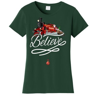 Believe Polar Express Christmas Holiday Train Women's T-Shirt