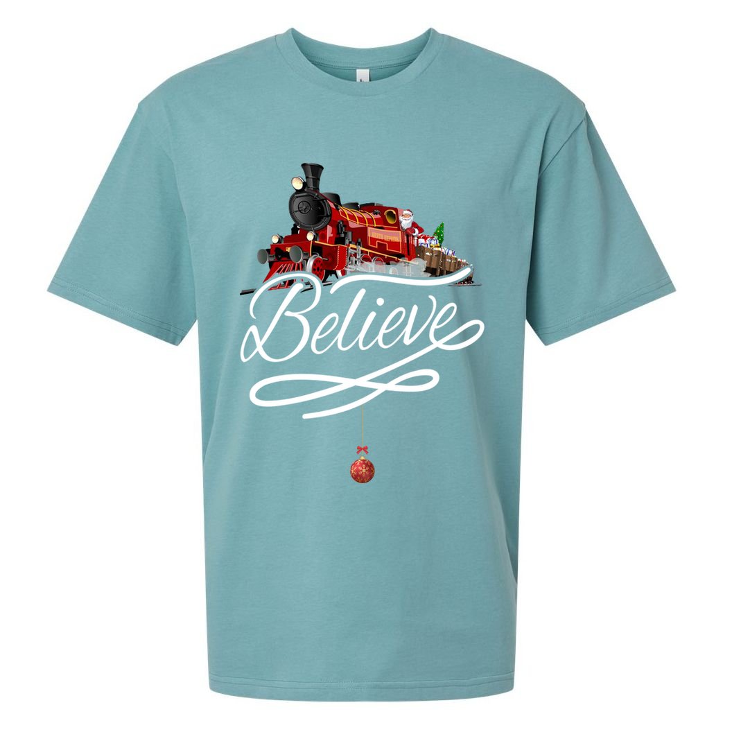 Believe Polar Express Christmas Holiday Train Sueded Cloud Jersey T-Shirt