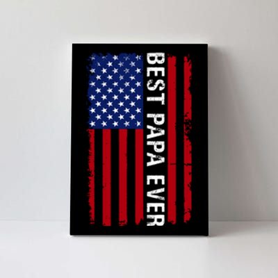 Best Papa Ever USA Flag Dad Gifts Canvas