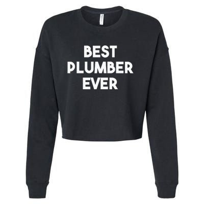 Best Plumber Ever Funny quote Plumbing Cropped Pullover Crew