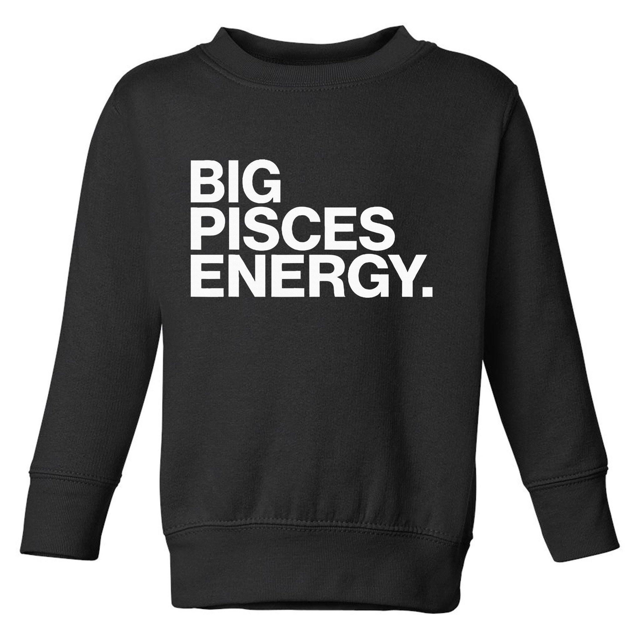 Big Pisces Energy Zodiac Sign Birthday Toddler Sweatshirt