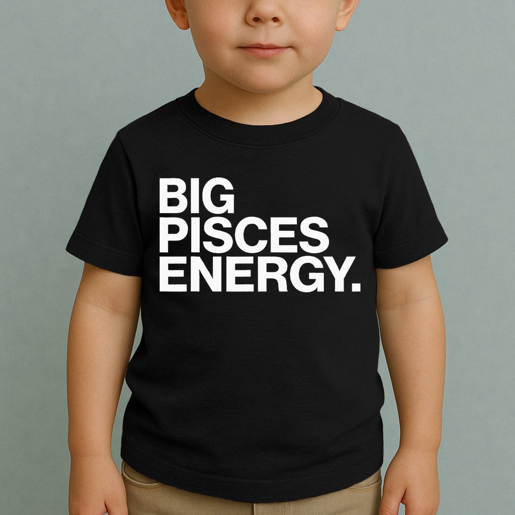 Big Pisces Energy Zodiac Sign Birthday Toddler T-Shirt