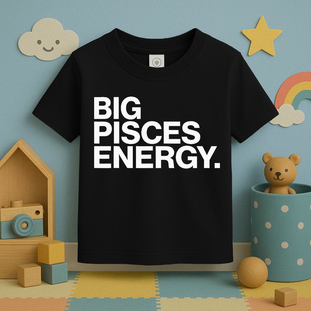 Big Pisces Energy Zodiac Sign Birthday Toddler T-Shirt