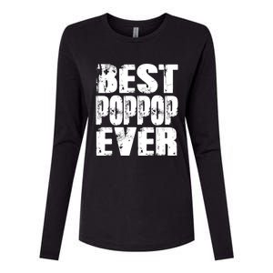 Best Poppop Ever Funny Grandpa Gift Papa Gift Father's Day Funny Gift Womens Cotton Relaxed Long Sleeve T-Shirt