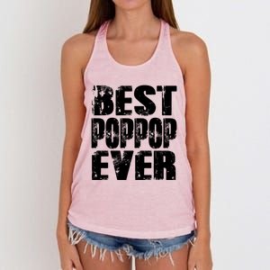 Best Poppop Ever Funny Grandpa Gift Papa Gift Father's Day Funny Gift Women's Knotted Racerback Tank