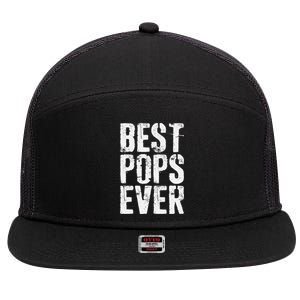 Best Pops Ever Father's Day Grandfather 7 Panel Mesh Trucker Snapback Hat