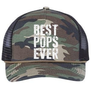 Best Pops Ever Father's Day Grandfather Retro Rope Trucker Hat Cap