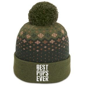 Best Pops Ever Father's Day Grandfather The Baniff Cuffed Pom Beanie