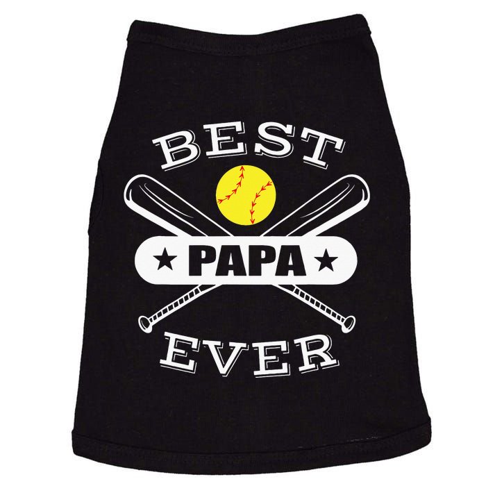 Best Papa Ever Gift For Softball Grandpa Grandfather Doggie Tank