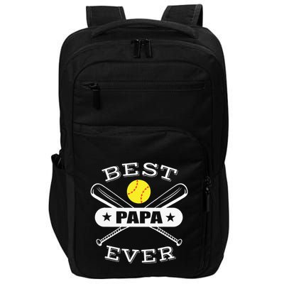 Best Papa Ever Gift For Softball Grandpa Grandfather Impact Tech Backpack