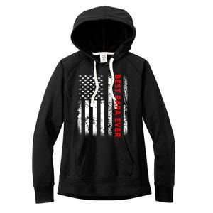 Best Papa Ever American Flag Funny Gift For Grandpa Fathers Day Gift Women's Fleece Hoodie