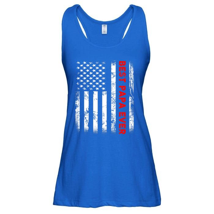 Best Papa Ever American Flag Funny Gift For Grandpa Fathers Day Gift Ladies Essential Flowy Tank