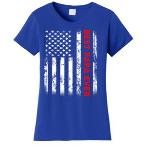 Best Papa Ever American Flag Funny Gift For Grandpa Fathers Day Gift Women's T-Shirt