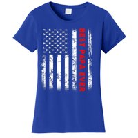 Best Papa Ever American Flag Funny Gift For Grandpa Fathers Day Gift Women's T-Shirt