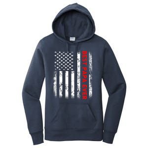 Best Papa Ever American Flag Funny Gift For Grandpa Fathers Day Gift Women's Pullover Hoodie