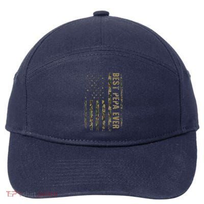 Best Pepa Ever Camouflage American Flag Fathers Day 7-Panel Snapback Hat