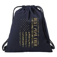 Best Pepa Ever Camouflage American Flag Fathers Day Drawstring Bag
