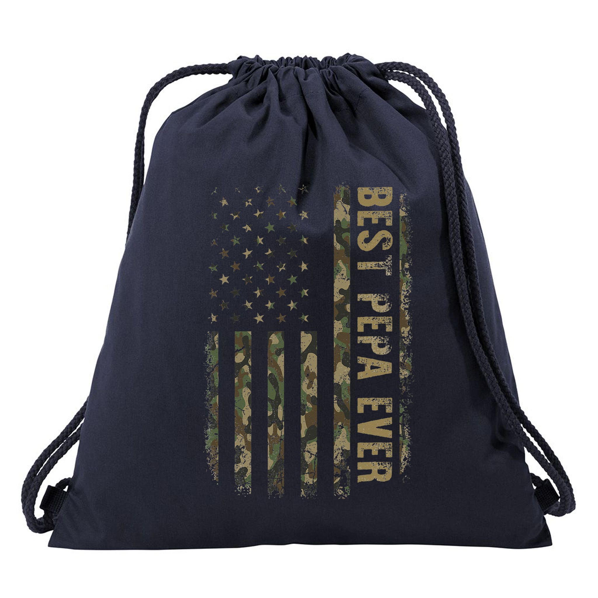 Best Pepa Ever Camouflage American Flag Fathers Day Drawstring Bag