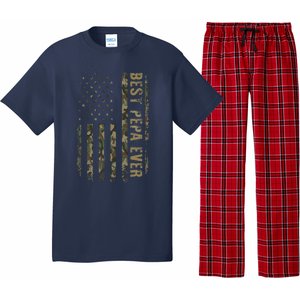 Best Pepa Ever Camouflage American Flag Fathers Day Pajama Set