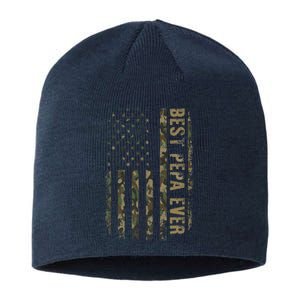 Best Pepa Ever Camouflage American Flag Fathers Day Sustainable Beanie