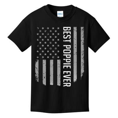 Best Poppie Ever American Flag Gifts For Fathers Day Kids T-Shirt