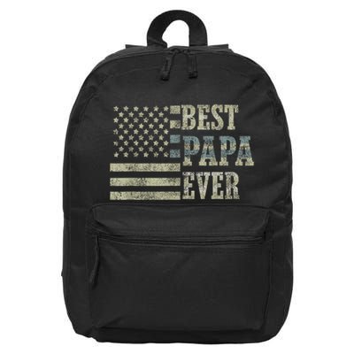 Best Papa Ever American Flag Usa Flag 16 in Basic Backpack