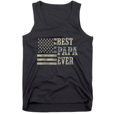 Best Papa Ever American Flag Usa Flag Tank Top