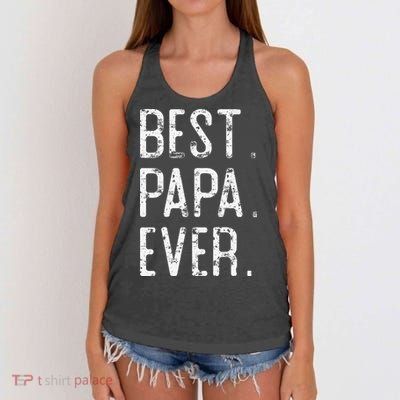 Best Papa Ever Father’s Day Gift For Papa Women's Knotted Racerback Tank
